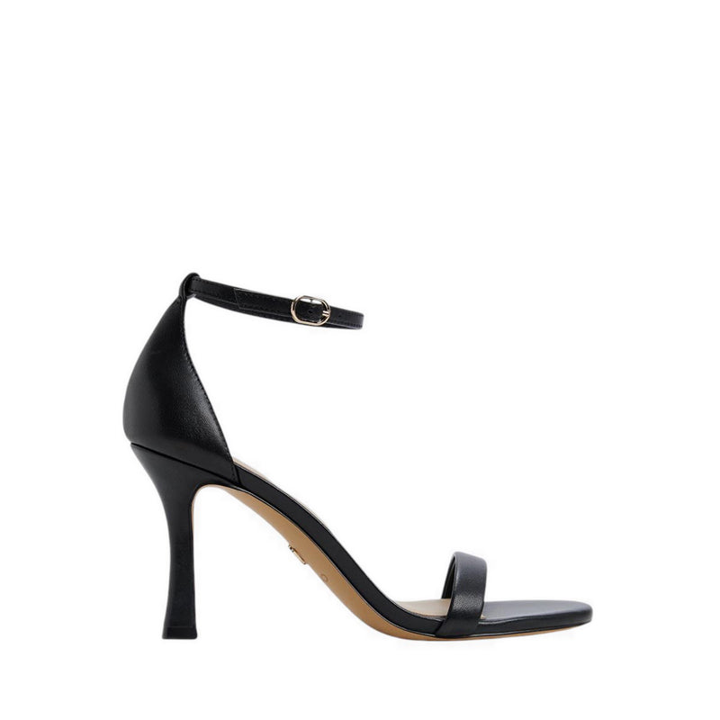 Peep Toe Black And Gold Sandals Mid Heel River Island Gold Block