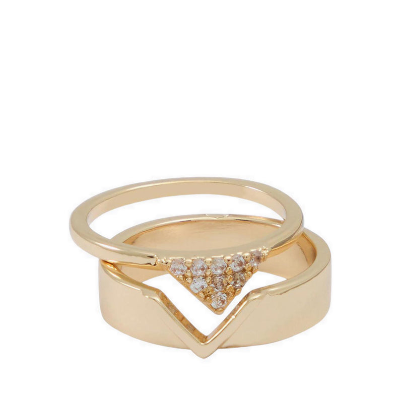Aldo Pyramida Women's Rings - Gold/Clear Multi