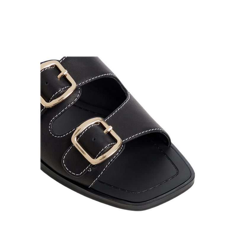 Oria-In Women's Flat Sandals - Black