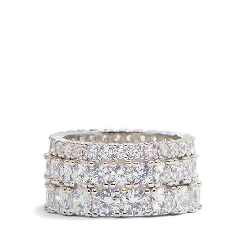 Uniawen Women Rings - Silver/Clear Multi