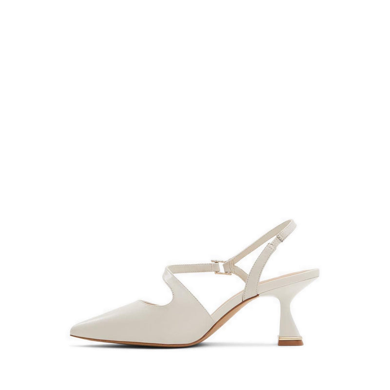 Sevilla Women Sling Back Heeled Shoe - White-Bone