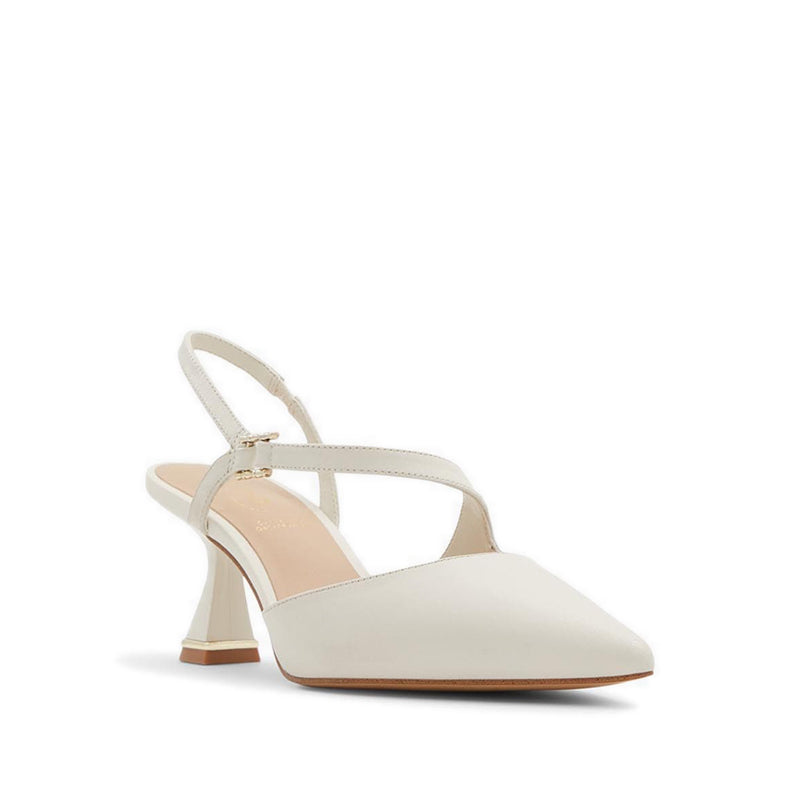 Sevilla Women Sling Back Heeled Shoe - White-Bone