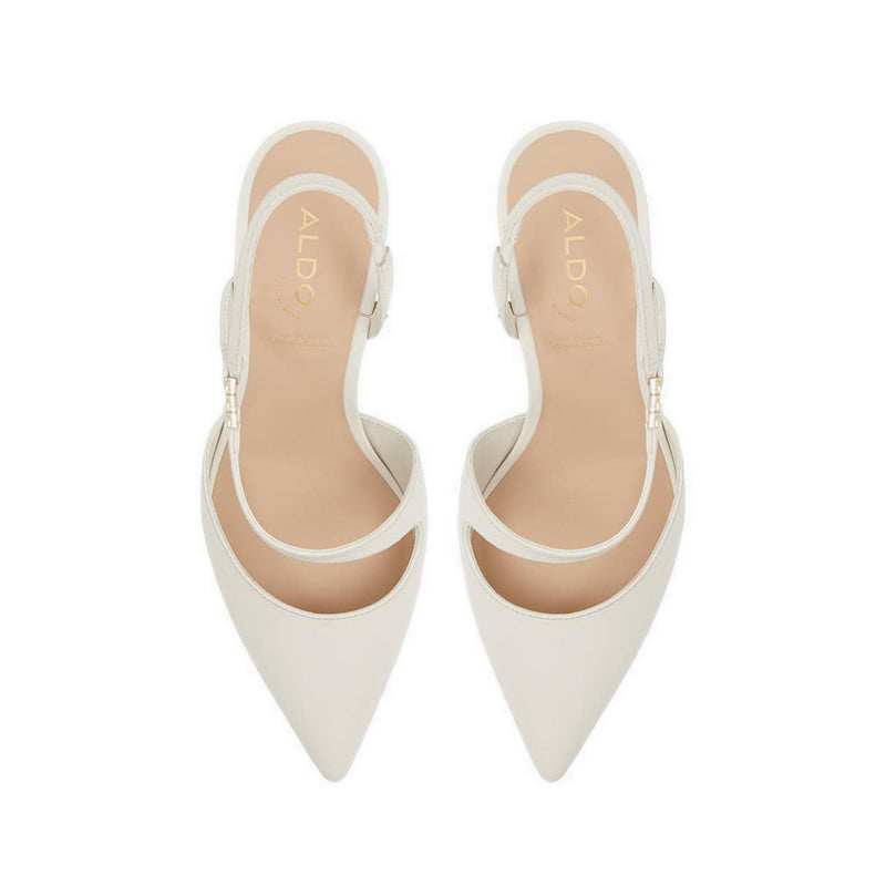 Sevilla Women Sling Back Heeled Shoe - White-Bone