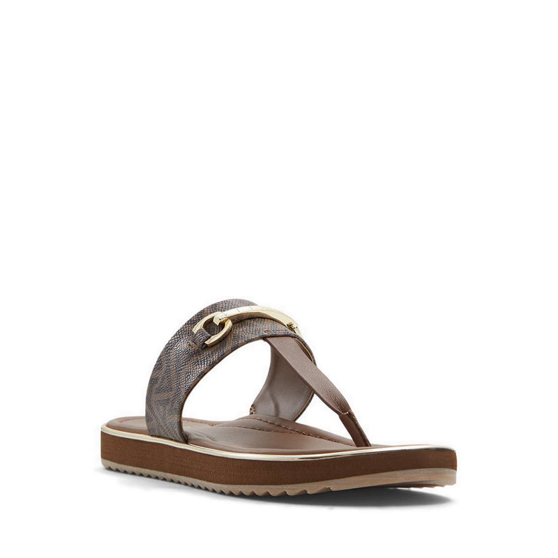 Deverena Women Flat Beach Sandal - Brown Multi