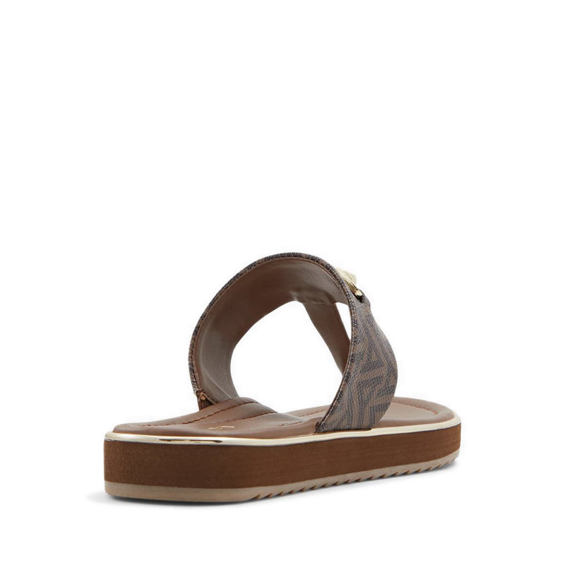 Deverena Women Flat Beach Sandal - Brown Multi
