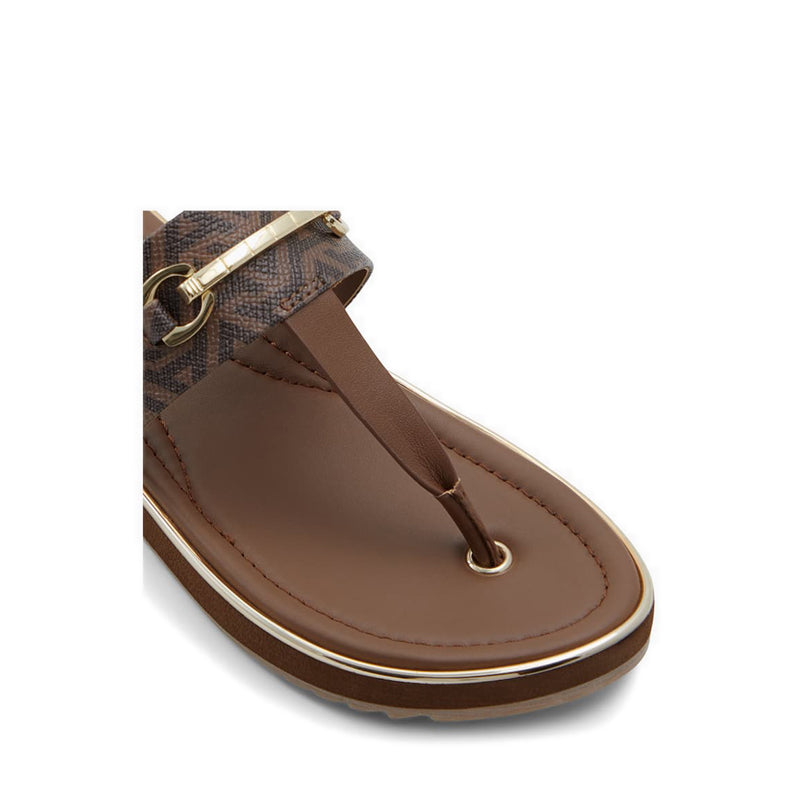 Deverena Women Flat Beach Sandal - Brown Multi