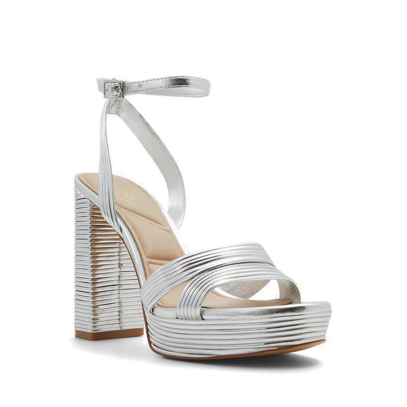 Maelis Women Platform Heeled Sandal - Silver