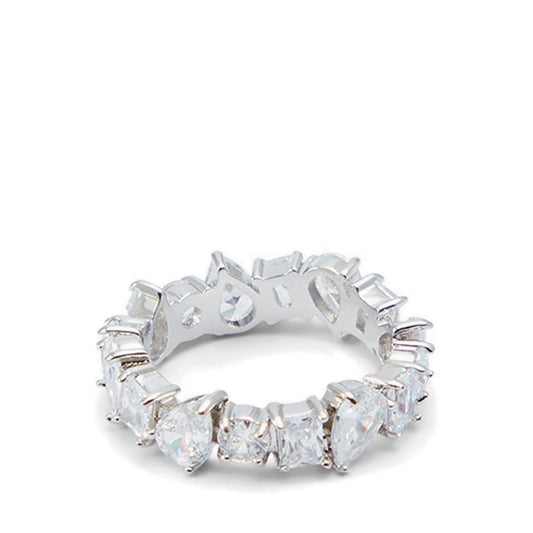 Demaria Women'S Ring - Silver/Clear Multi