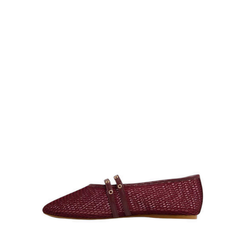 Ulelibaen Women's Ballerinas & Mary Janes - Dark Red