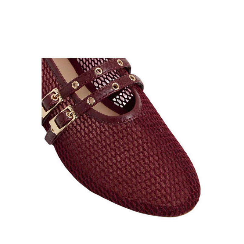 Ulelibaen Women's Ballerinas & Mary Janes - Dark Red