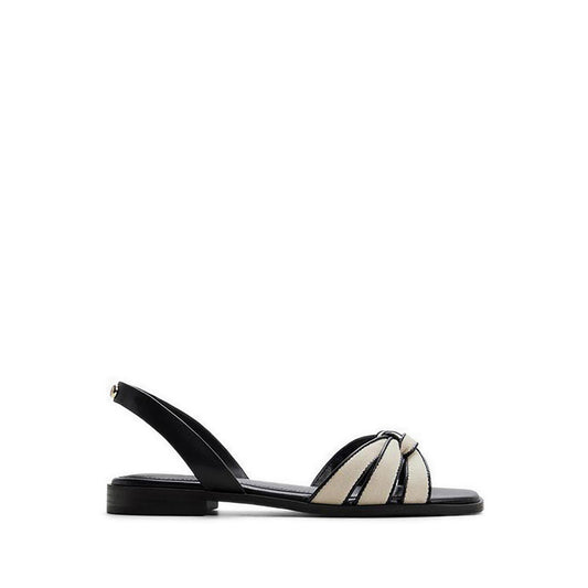 Adwiedan Women's Flat Sandals - Black/White