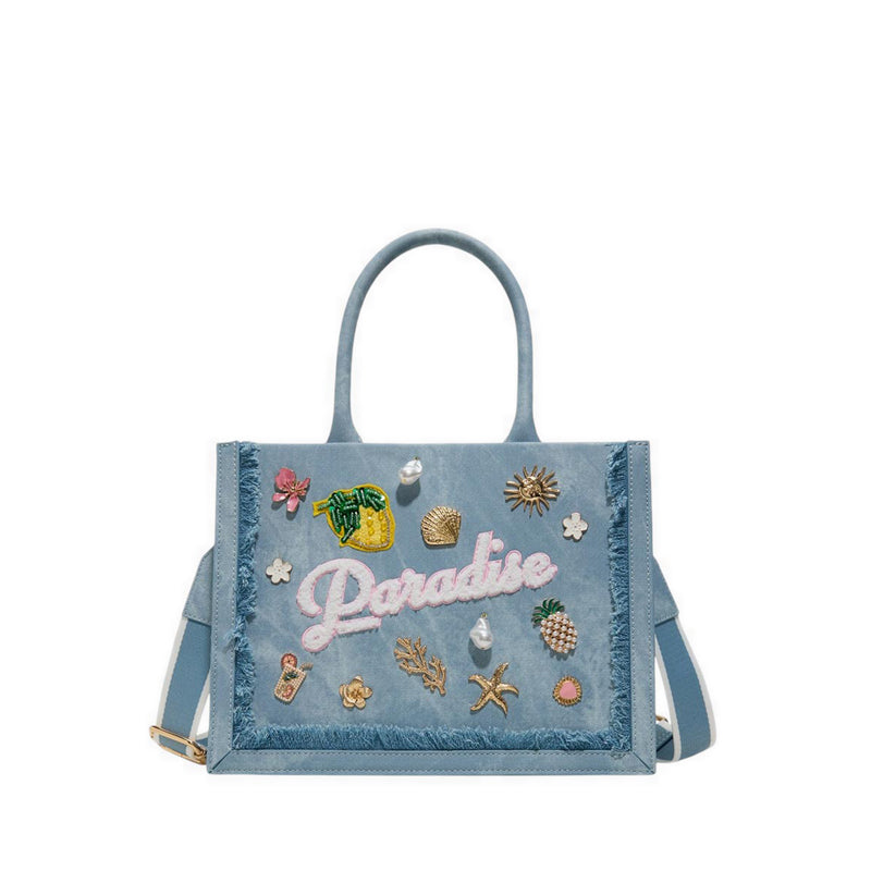 Paradisetote Women's  Satchel Bag - Denim