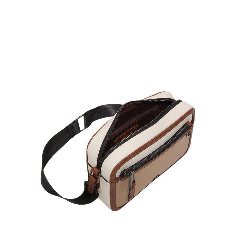 Crerild Men's  Crossbody Bag - Open Brown