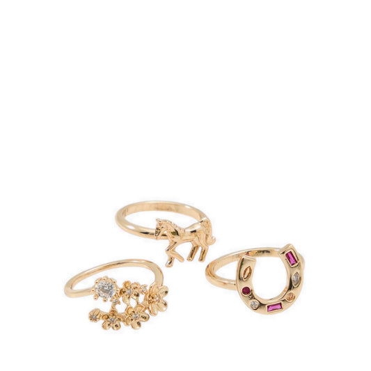 Aldo Equastra Womrn's Rings - Gold/Clear Multi