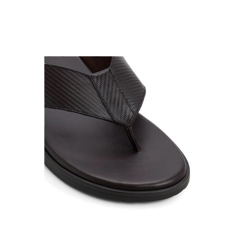 Maximo Men's Flat Sandal - Dark Brown