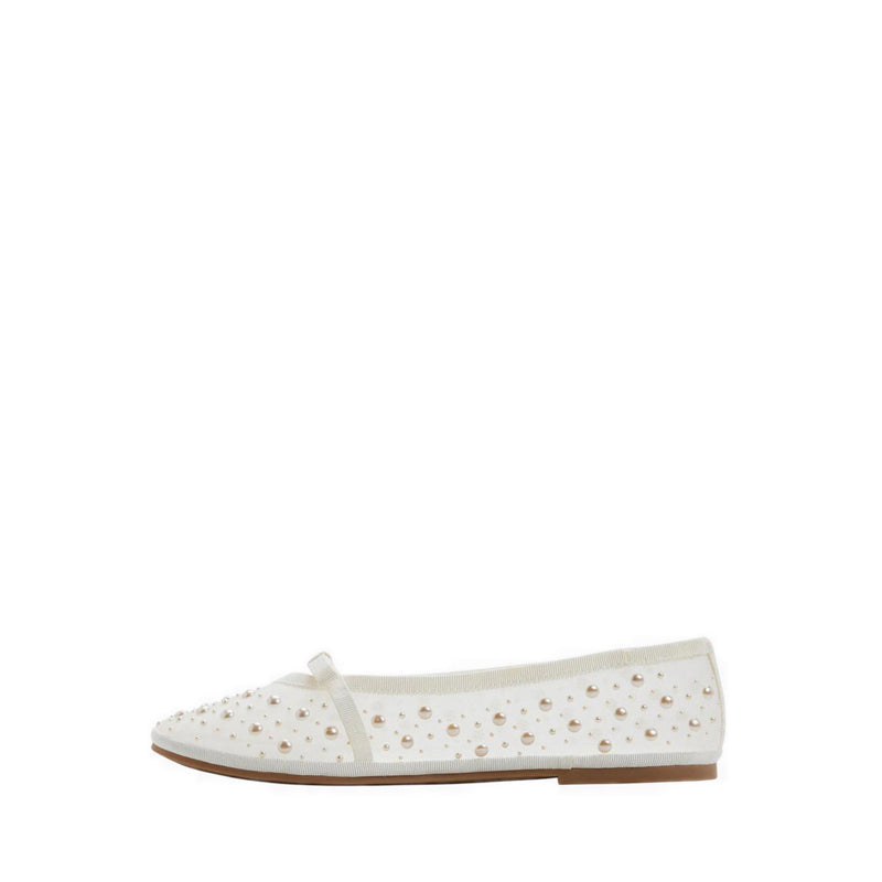 Aurabella Women's Ballerina & Mary Janes - Open White
