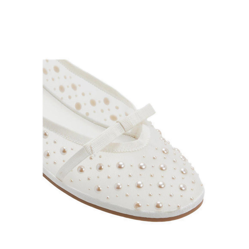 Aurabella Women's Ballerina & Mary Janes - Open White