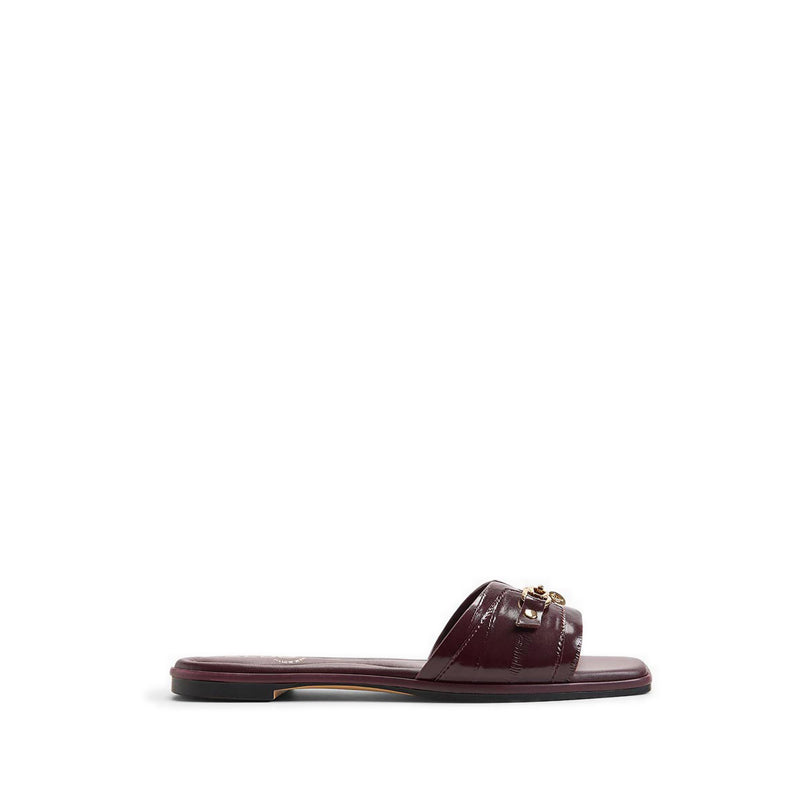 Alamassi Women's Flat Sandals - Burgundy