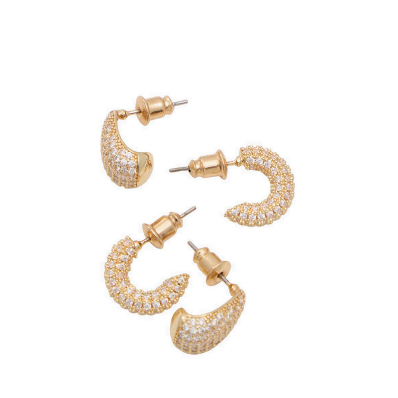Sparkleduo Women's Earrings - Gold/Clear Multi
