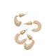 Sparkleduo Women's Earrings - Gold/Clear Multi
