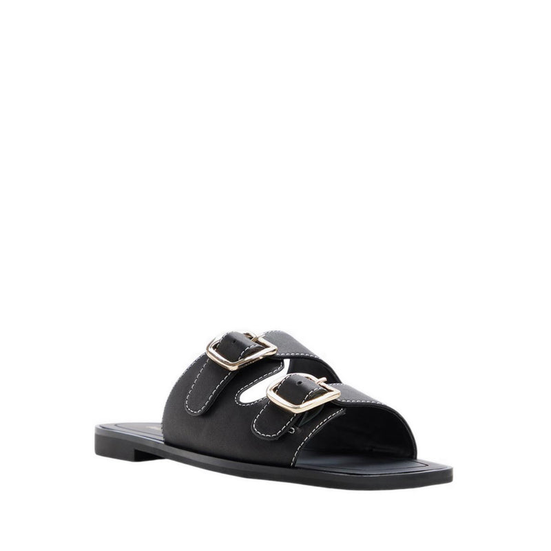 Oria-In Women's Flat Sandals - Black