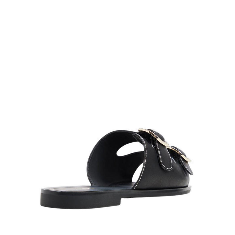 Oria-In Women's Flat Sandals - Black