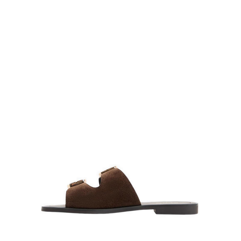 Oria-In Women's Flat Sandals - Dark Brown