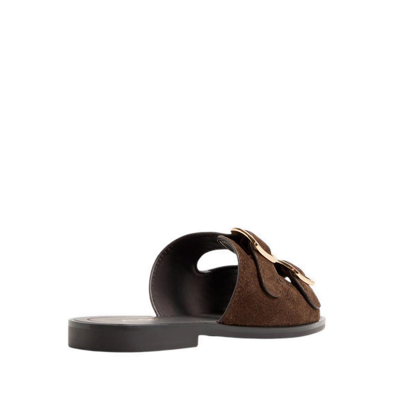 Oria-In Women's Flat Sandals - Dark Brown